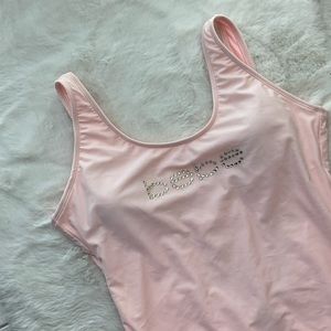 Bebe Pink Logo One Piece Swimsuit